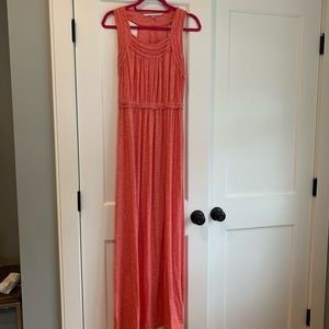 Salmon racer back maxi dress